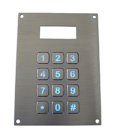 IP67 12 chiude a chiave la tastiera backlit blu impermeabile dinamica del metallo della matrice a punti con il LCD