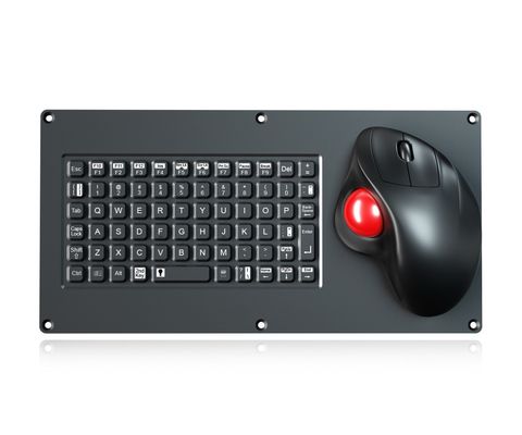 Tastiera militare a formato compatto con 69 tasti e mouse trackball ergonomici