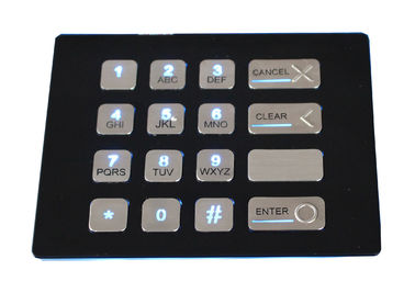 16 chiavi sopravvivono la tastiera numerica backlit nera industriale di USB del metallo della prova con la matrice a punti