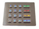 16 tastiera su misura Backlit tastiera dell'acciaio inossidabile del supporto del pannello di chiavi IP67