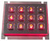 12 tastiera dinamica del metallo di USB IP65 di chiavi con il vandalo rosso o blu della lampadina resistente