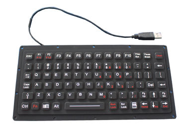 Le chiavi IP65 81 assottigliano la tastiera nera della gomma di silicone, dimensione di 222.0mm x di 100mm x di 9.1mm