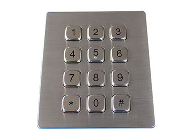 Prova impermeabile dinamica del vandalo di chiavi della tastiera numerica 12 dell'acciaio inossidabile IP67