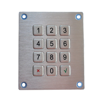 SUS304 ha spazzolato il metallo che le chiavi della tastiera numerica IK09 12 comprimono il formato per i chioschi della Banca