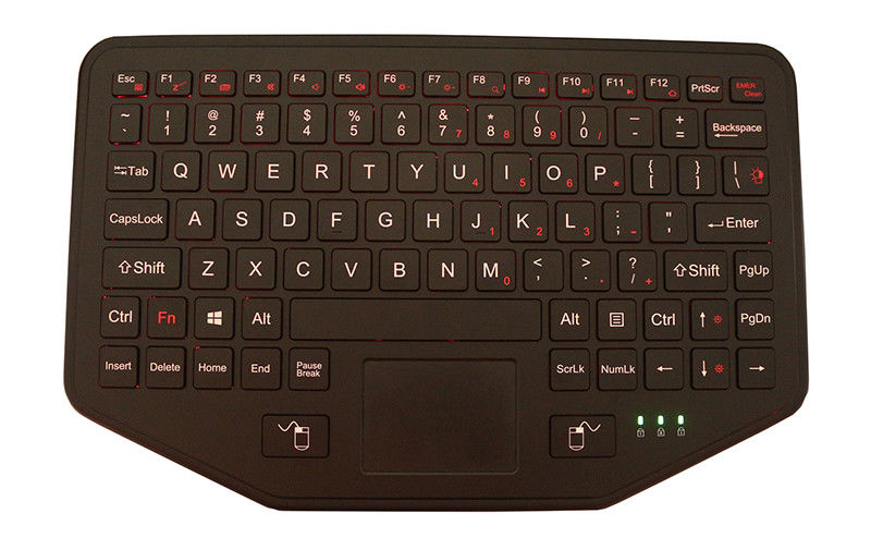 Rugged Vehicle Keyboard With Touchpad Backlit Scissor Switch Desktop