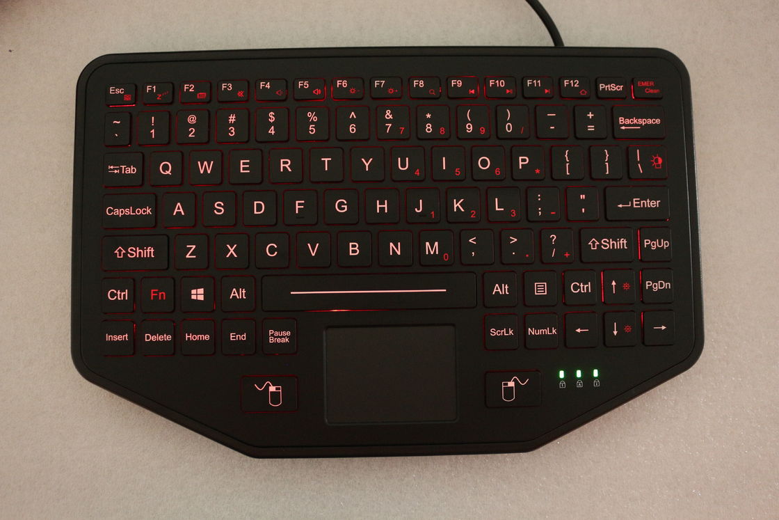 Rugged Vehicle Keyboard With Touchpad Backlit Scissor Switch Desktop