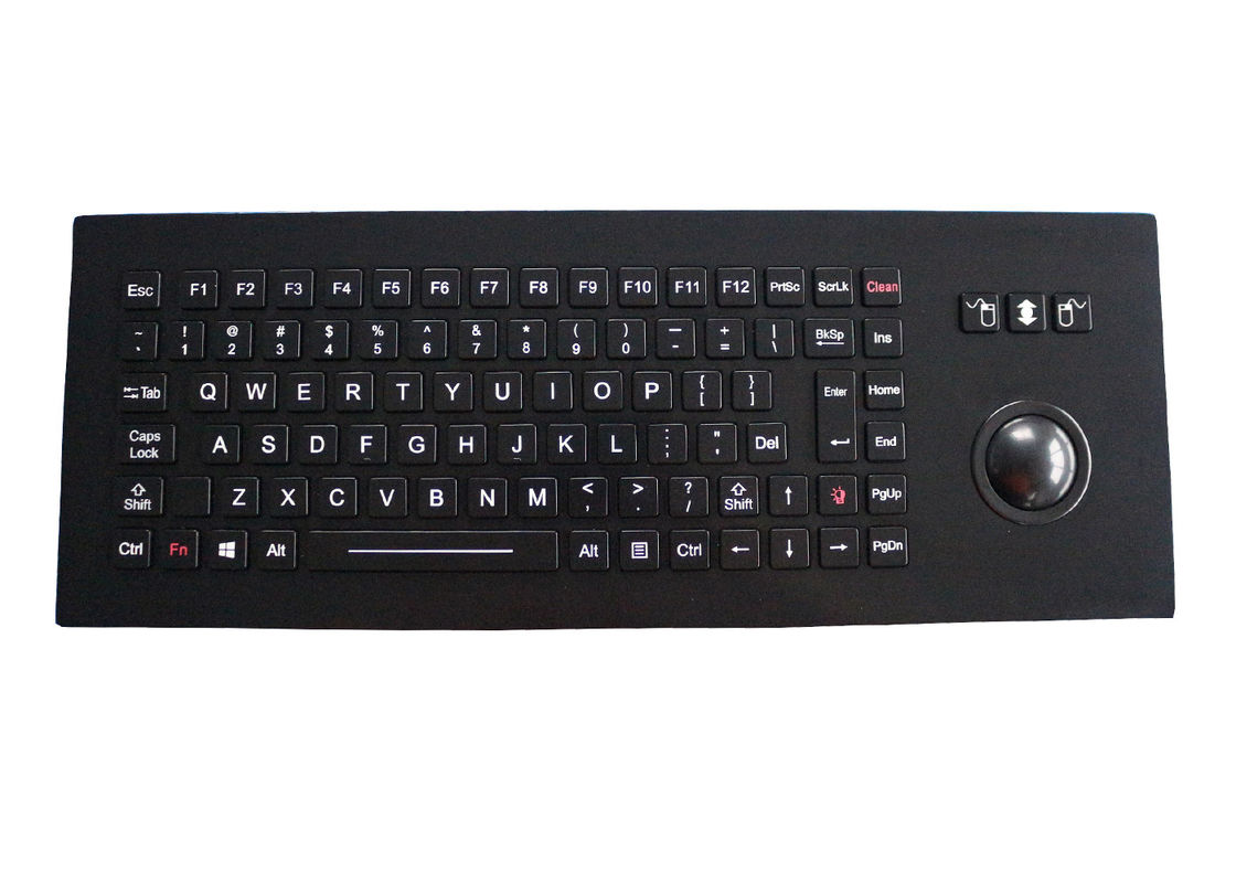 Marine Keyboard Military Black Ruggedized keys with Trackball